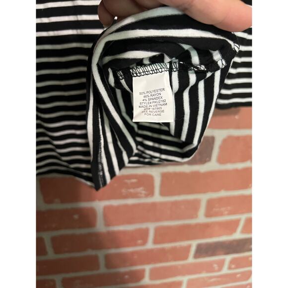 Notations Black and White Striped Top - M - Picture 5 of 6